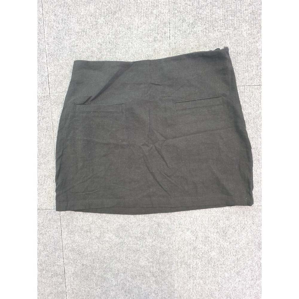 NWT Black Linen Blend Miniskirt Sz 4 Euro Summer Quiet Luxury Aβ New Day Target